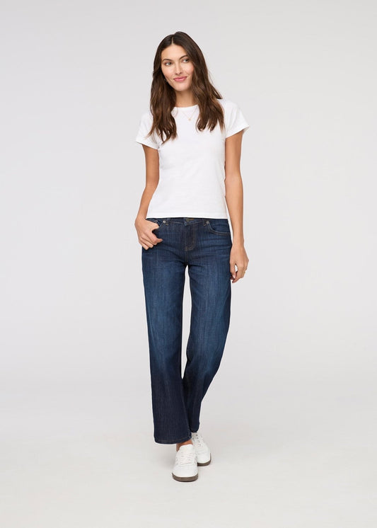 Performance Denim Mid Rise Straight - Marina Blue