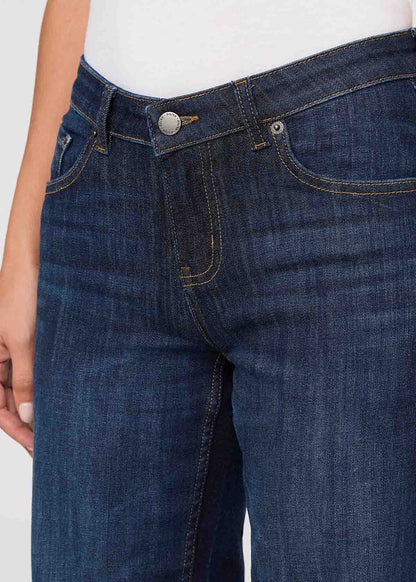 Performance Denim Mid Rise Straight - Marina Blue