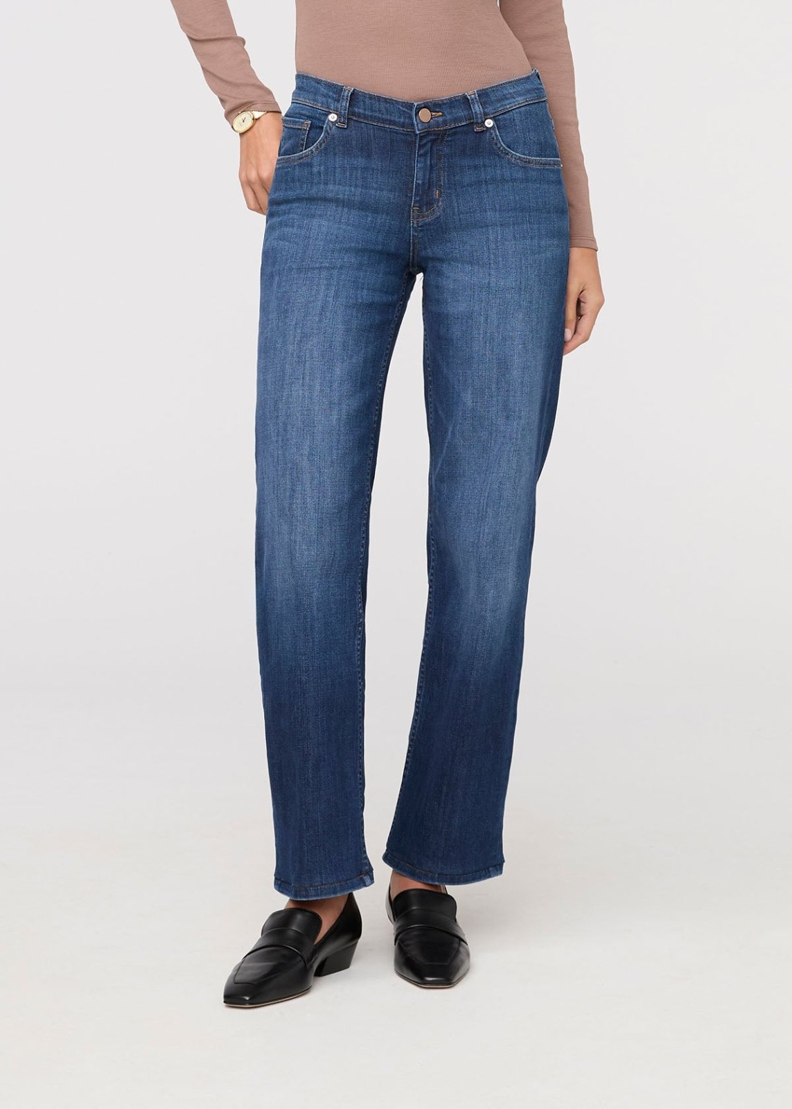 Performance Denim Mid Rise Straight - Blue Cascade