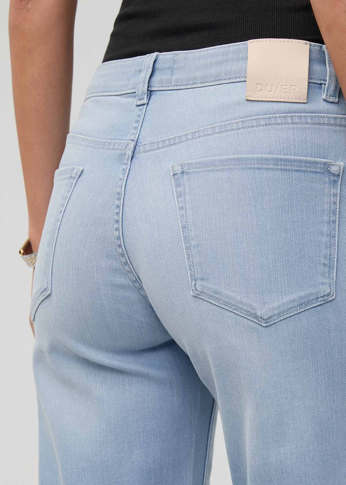 Performance Denim Mid Rise Straight - Desert Blue