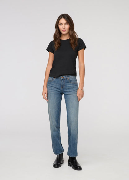 Performance Denim Mid Rise Straight - Blue Ash