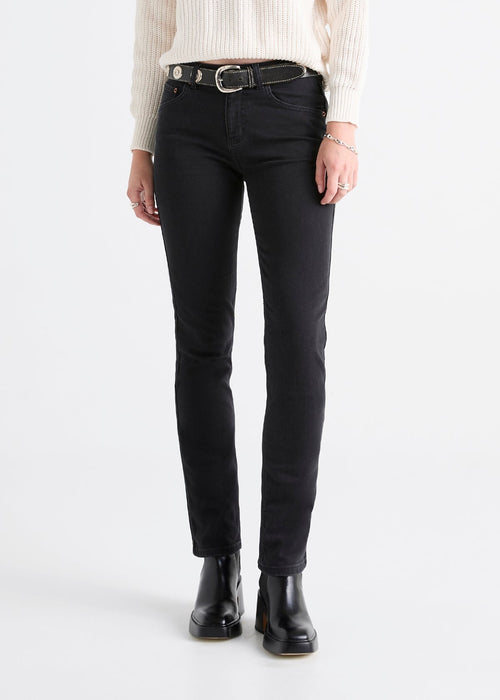 Performance Denim Mid Rise Slim Straight