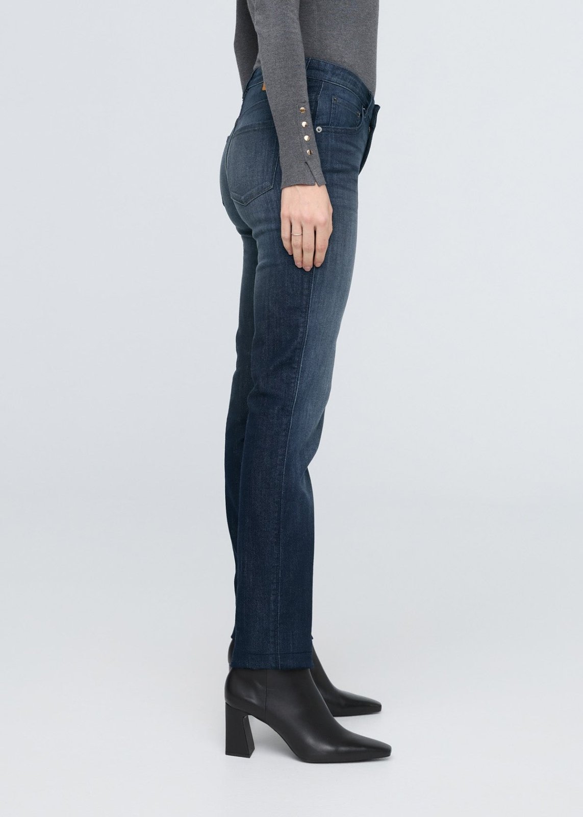 Performance Denim Mid Rise Slim Straight - Nostalgia Tone