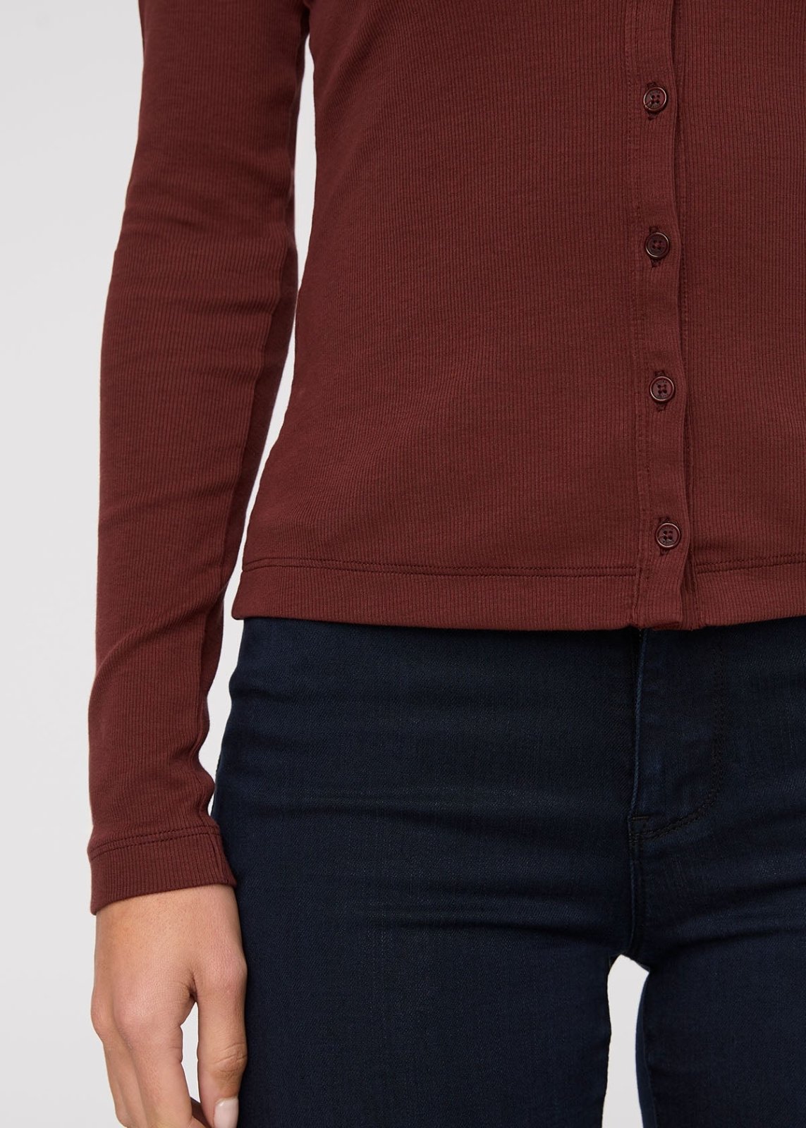 Ribbed Pima Fitted Button Down - Rich Maroon