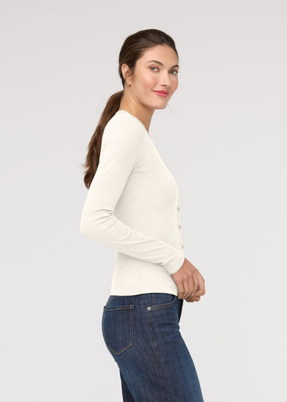 Ribbed Pima Fitted Button Down - Ecru