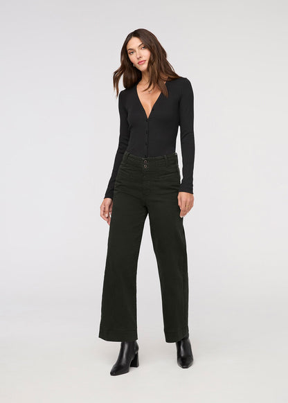 LuxTwill High Rise Trouser - Evergreen