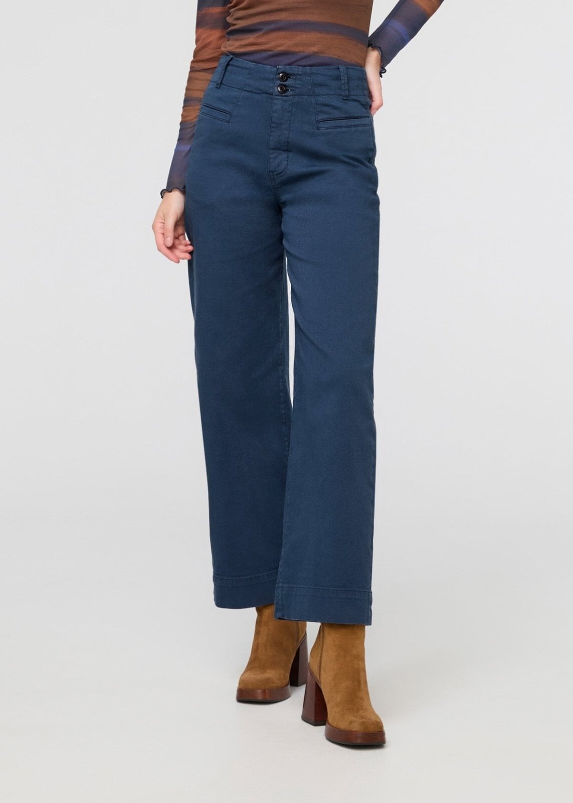 LuxTwill High Rise Trouser - Marine