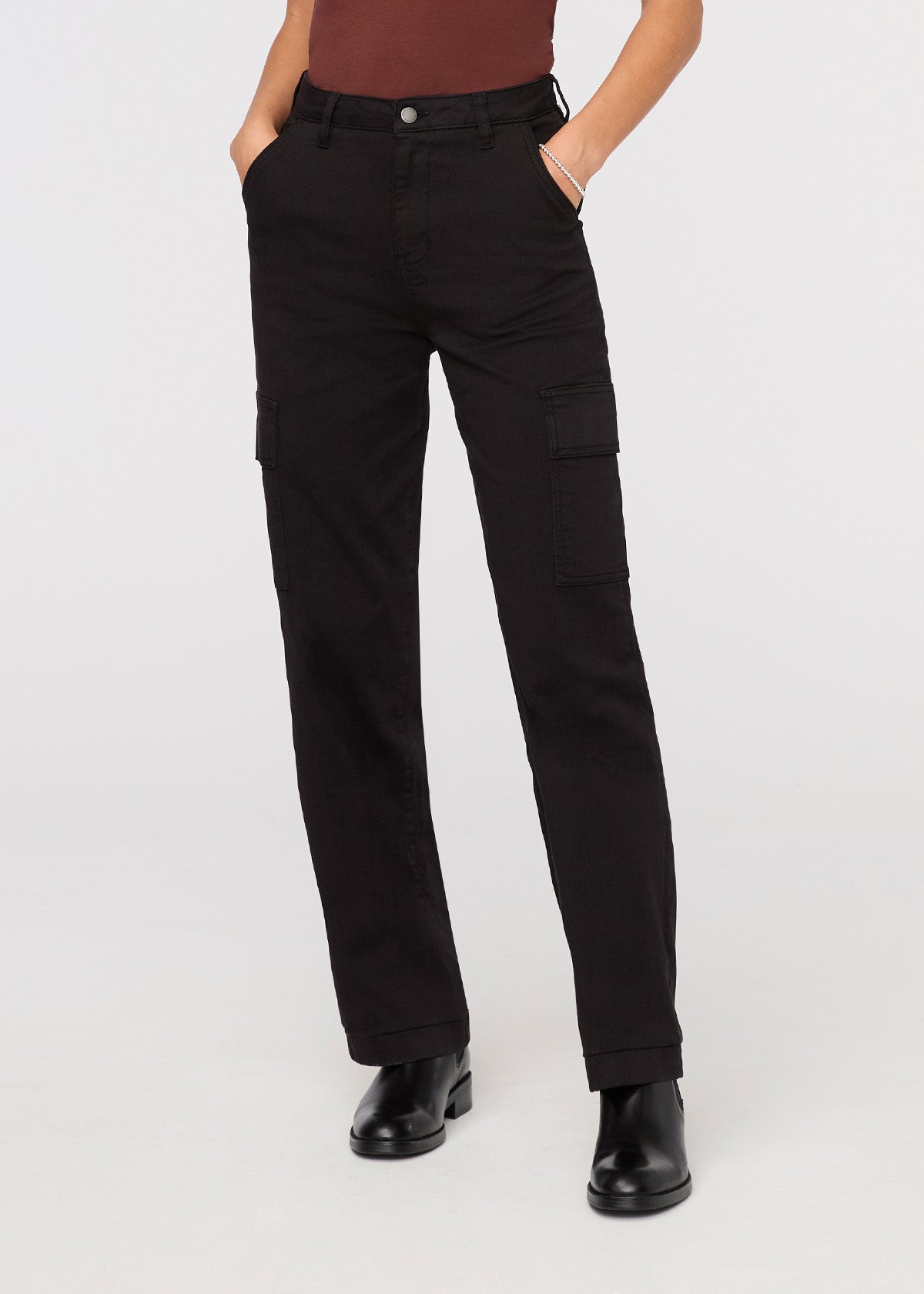 LuxTwill High Rise Cargo Pant - Black