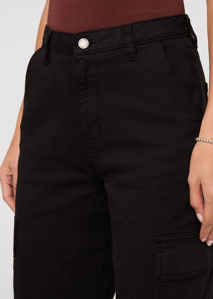 LuxTwill High Rise Cargo Pant - Black