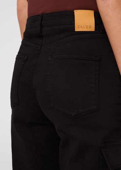 LuxTwill High Rise Cargo Pant - Black