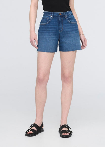 Performance Denim+ High Rise Relaxed Short - Medium Indigo
