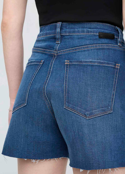 Performance Denim+ High Rise Relaxed Short - Medium Indigo