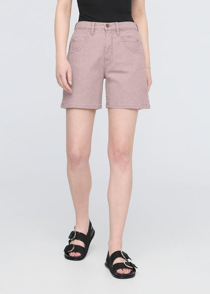 Stretch Canvas High Rise Relaxed Short - Chalk