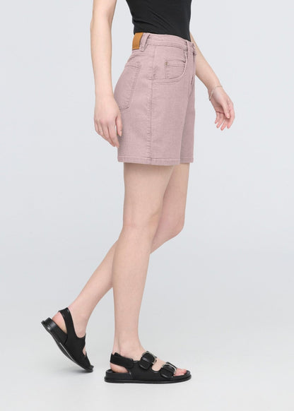 Stretch Canvas High Rise Relaxed Short - Chalk