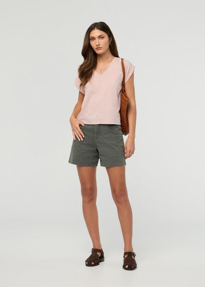 PurePima Dolman V-Neck - Washed Soft Rose