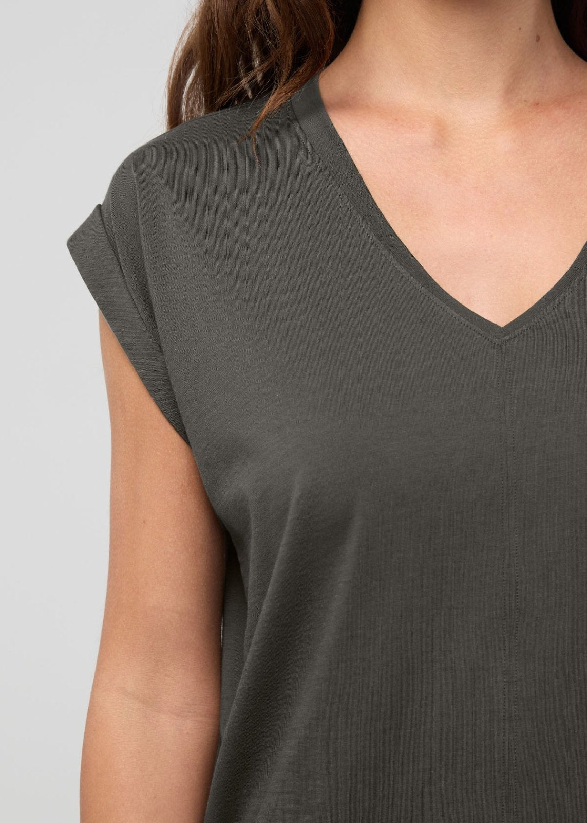 PurePima Dolman V-Neck - Evergreen