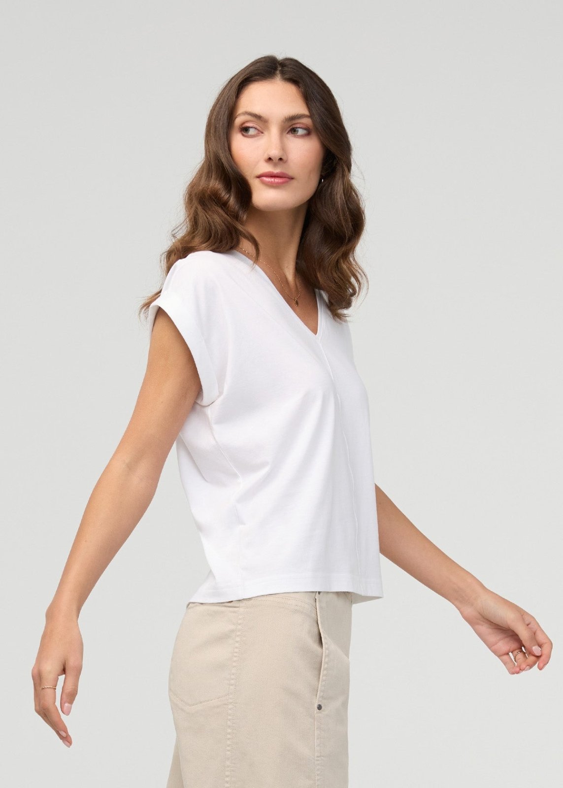 PurePima Dolman V-Neck - White