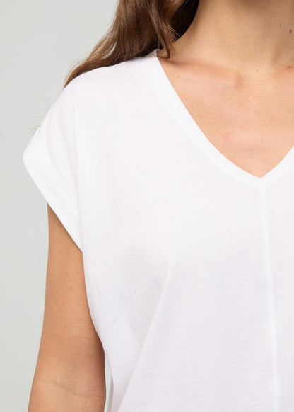 PurePima Dolman V-Neck - White
