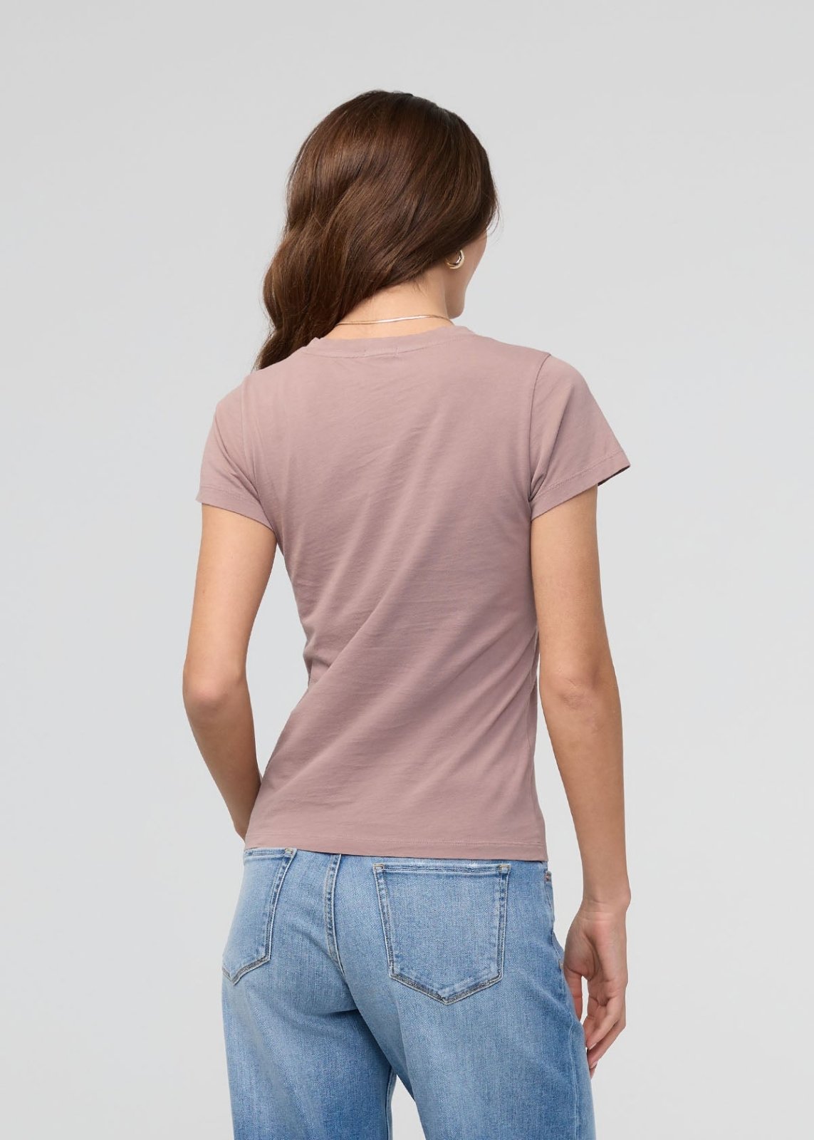 PurePima Slim V-Neck - Hazy Mauve