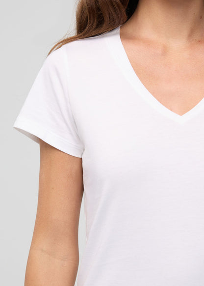 PurePima Slim V-Neck - White