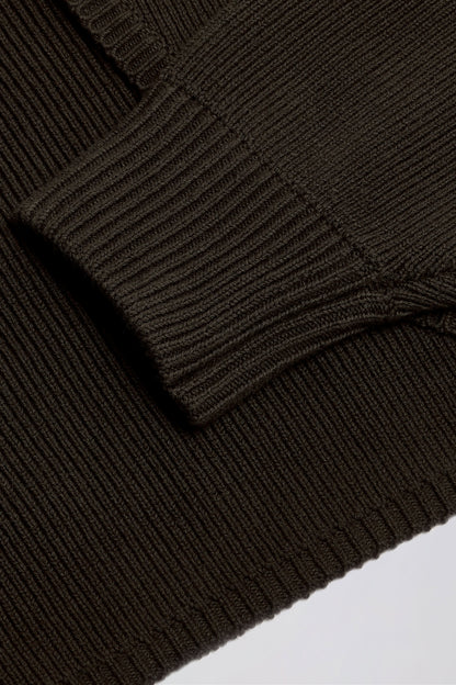 Ribbed-Knit Cropped Shrug in Pecan