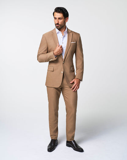 Athletic Fit Stretch Blazer - Heathered Cappuccino