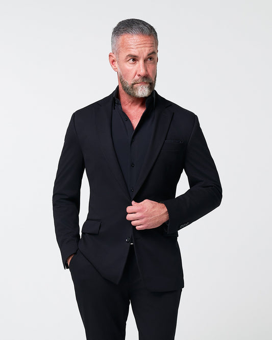 Athletic Fit Stretch Blazer - Black