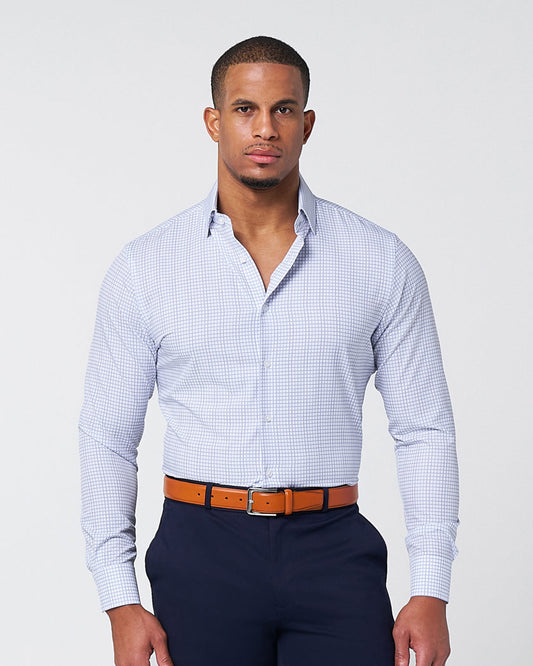 "The Baxter" Blue Mini Line Patterned Windowpane