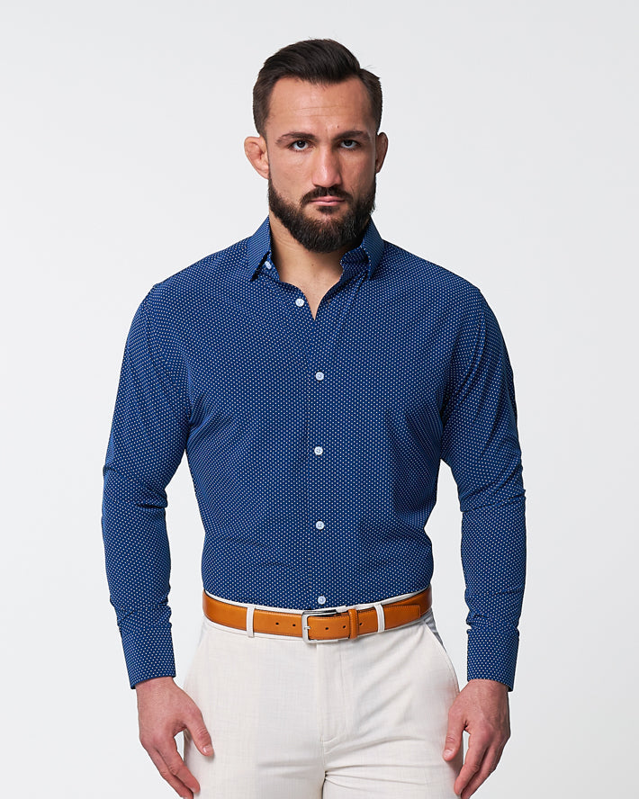 "The Boylston" Navy with White Polka Dots - Classic Fit