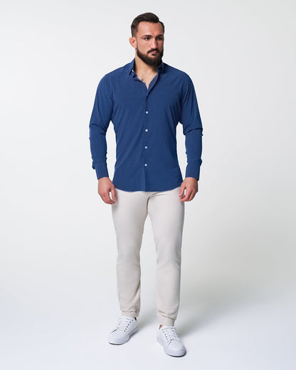 "The Boylston" Navy with White Polka Dots - Classic Fit