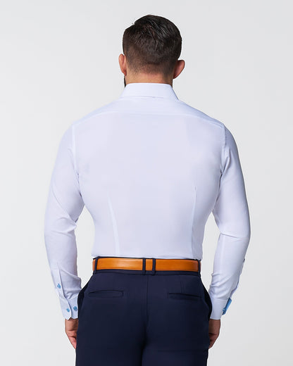 "The Briggs" Solid White with Light Blue Accents