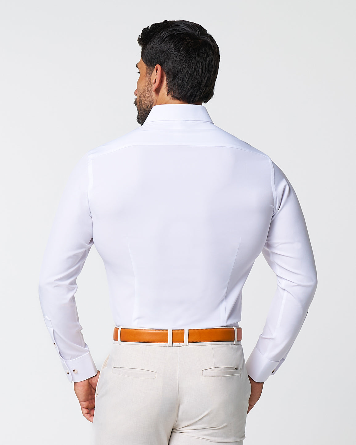 "The Leonardo" Solid White With Tortoise Shell Buttons
