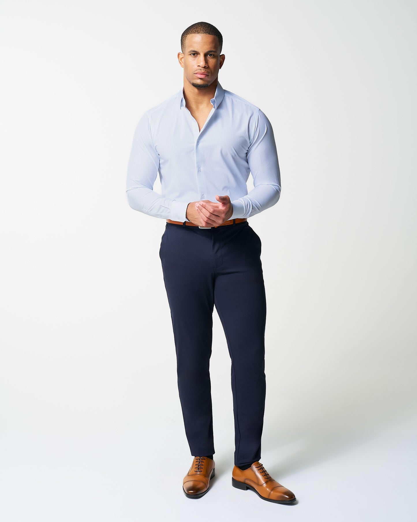 "The Watertown" White & Light Blue Mini Windowpane