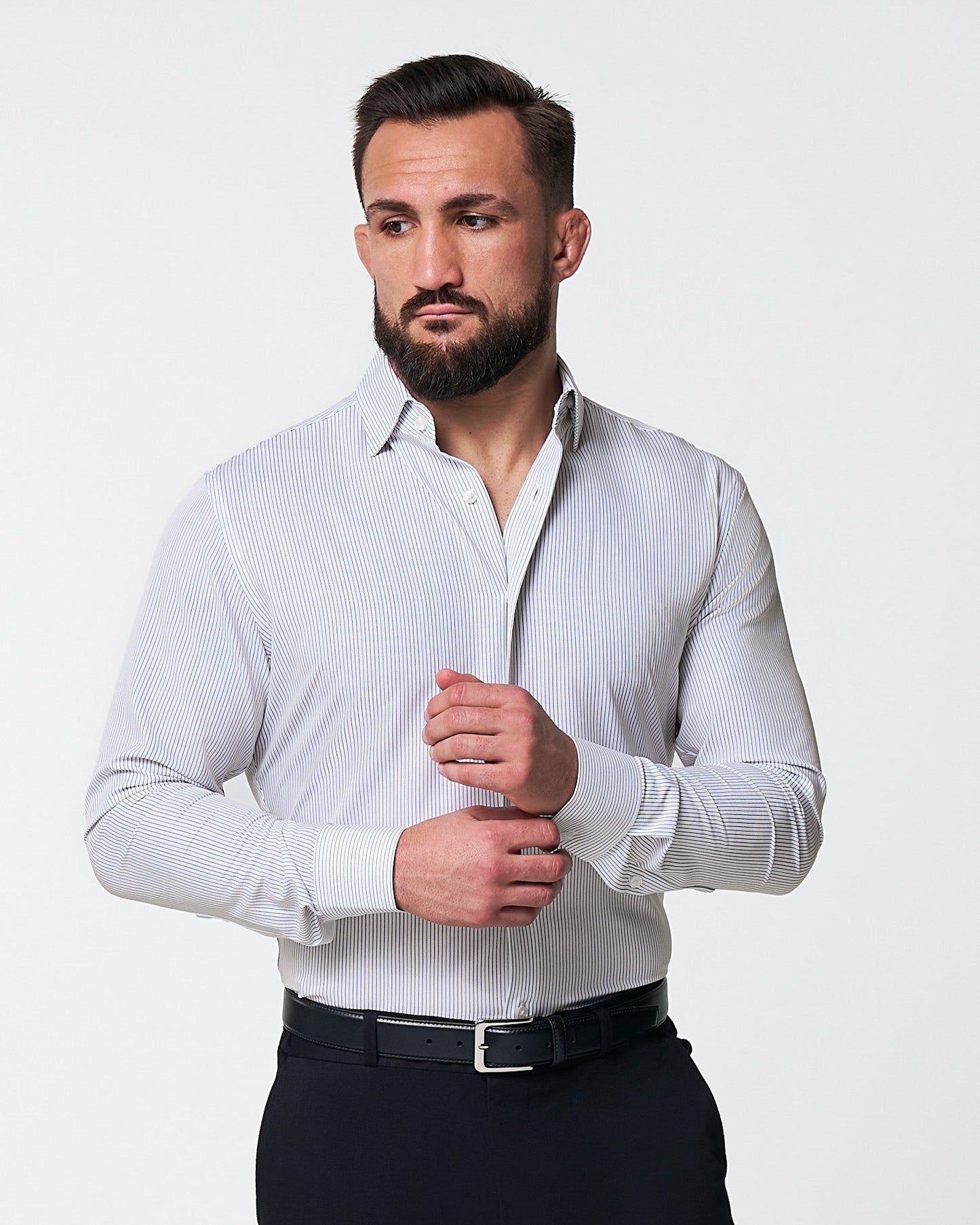 "The Wylder" Charcoal Chalked Pinstripe