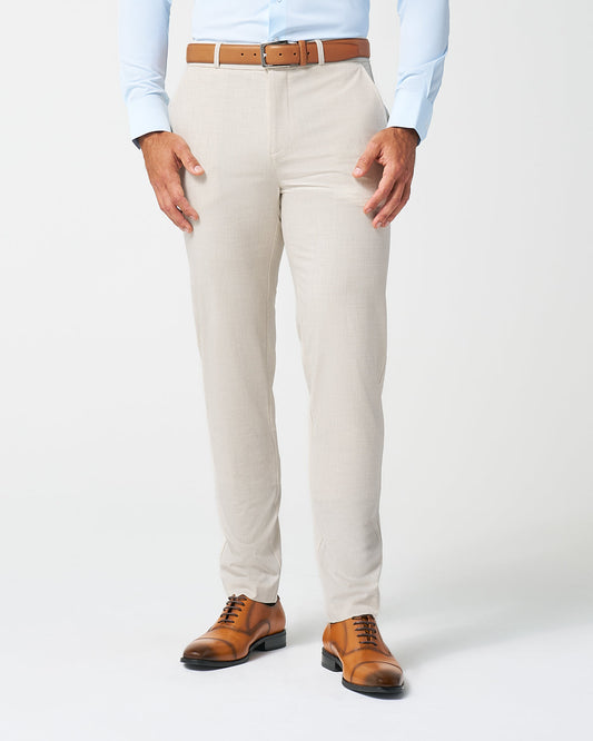 Athletic Fit Stretch Suit Pants - Lightweight Heathered Bamboo