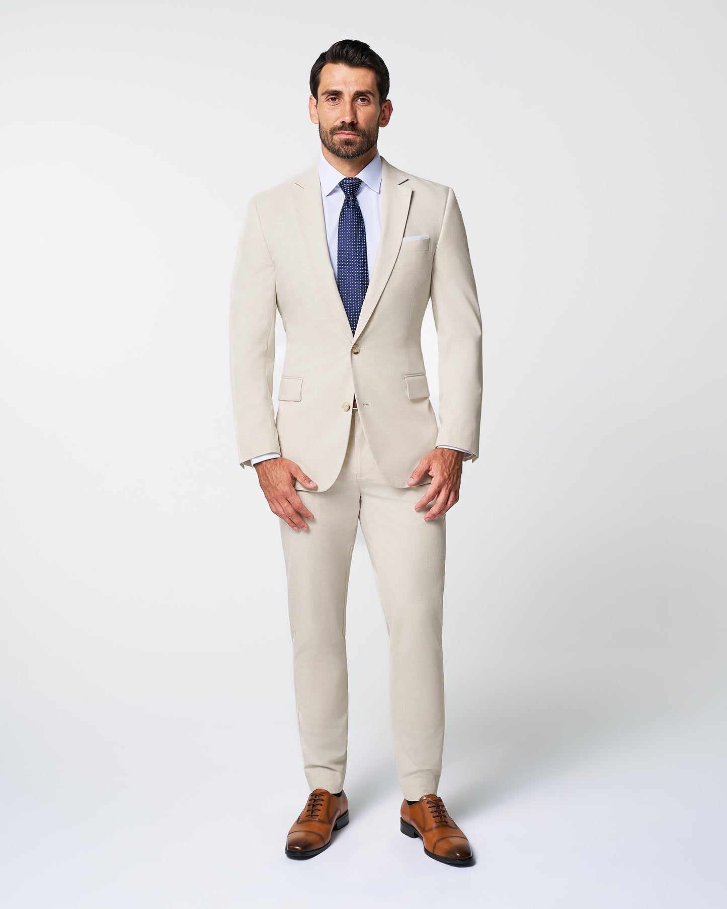 Athletic Fit Stretch Suit Pants - Lightweight Heathered Bamboo