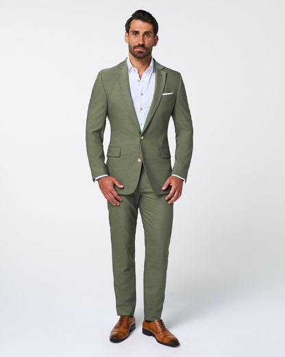 Athletic Fit Stretch Pants - Heathered Forest Green