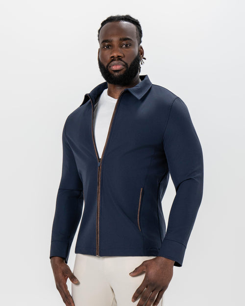 Collared Zip Jacket - Navy