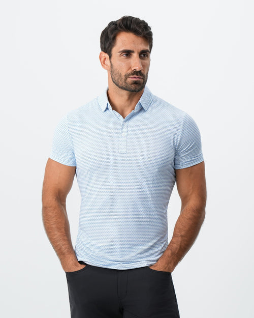 "The Nantucket" White & Light Blue Paisley Polo