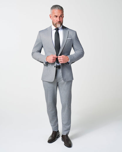 Athletic Fit Stretch Suit - Slate Grey Houndstooth