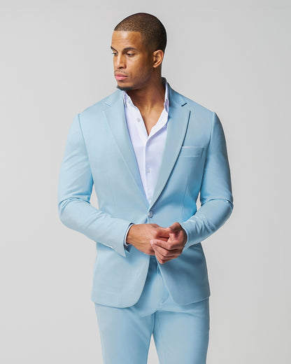 Athletic Fit Stretch Suit - Solid Cool Blue