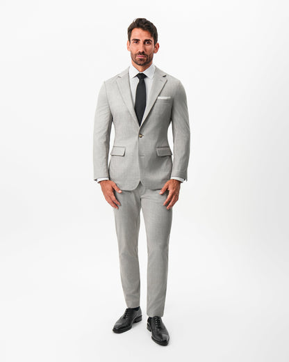 Athletic Fit Stretch Blazer - Unstructured Stone Crosshatch